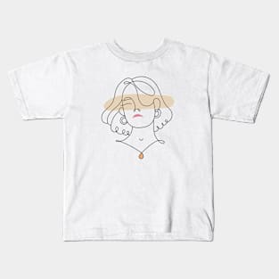 Abstract Line Art Woman Kids T-Shirt